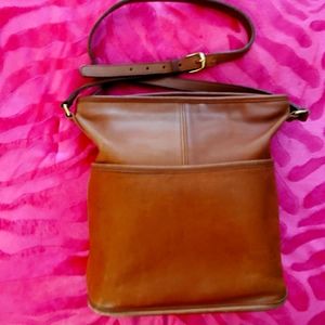 Vintage Brown Leather Coach Cross Body Purse